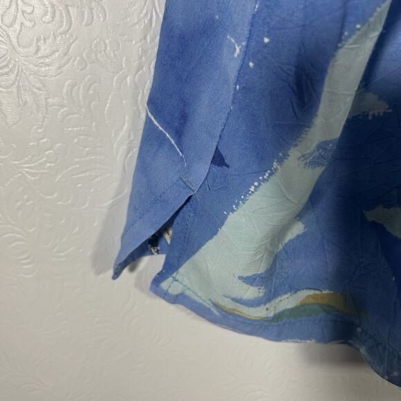 Vintage Jams World Catamaran Hawaiian Button Up Shirt Blue Womens Sz XL Tropical - Picture 10 of 11